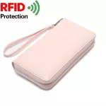 RFID Women Genuine Leather Wlet Clutch Money CN Se Multifunction Fe Business Card Holder Carte Fina