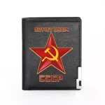 New Classic CCCP MS The Sile Hammer Printing PU Leather Wlet Men Bifold Credit Card Holder Ort Se Me