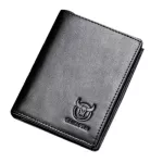 Bullcaptain New Rfid Men's Anti-Theft Bru Leather Wlet Ort Vertic Leire Multi-Function Thic Card Holder