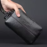 Genuine Leather Men Clutch Belt Wt Fanny Pac Bags Multi-Pose Se Cell/mobile Phone Case Cer Holder Wrist Bag Wlet