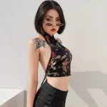 Black crop top, Chinese New Year, Vintage style