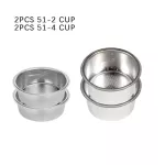 24pcs 51mm 2-Cup 4-Cup High Pressure Breville Delonghi Krups Coffee Machine Filter Basket Pod Stainless Steel Single Layer Cups