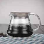 V60 Pour Over Glass Range Coffee Server 360/600/800ml Hand Drip Reusable Filter Coffee Pot Coffee Kettle Brewer Barista