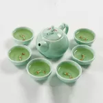 Ceramic tea brew, 3D fish pattern, tea brewed with 6 cards