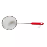 Stainless steel Scoop food, scoop food, scatter, scattering the frying, red handle, size 16 cm.
