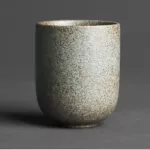 Antique Handmade Coarse Pottery Tea Ceremony Bowl 130ml Vintage Water Cup Retro Small Mouth Tea Cup Japanese Stoneware