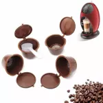 4 Pcs/pack Reusable Nescafe Coffee Capsule Filter Cup Capsule Refillable Caps Spoon Reusable Filter Pod