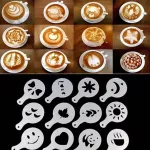 New Creative Cappuccino Coffee Latte Template For Coffee Barista Stencils Strew Pad Duster Spray Cafe Art For Milk Cake Cupcake
