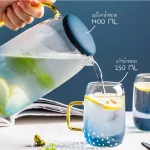 HY Glass Water Jug Set Drinking  Glassware Set with 2 Glasses Borosilicate Glass / ชุดเหยือกน้ำ เหยือกแก้ว พร้อมแก้วน้ำ 2 ใบ  ผลิตจากแก้วบอโรซิลิเก