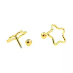 Stainless Steel Star Bar Ear Tragus Cartilage Helix Stud Earrings Body Piercing
