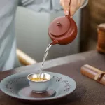 150cc Chinese Yixing Teapot Handmade Shengsha ZhuNi Clay Sangbian Small Teapot with ball filter