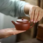 150cc Chinese Yixing Teapot Handmade Shengsha ZhuNi Clay Sangbian Small Teapot with ball filter