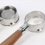 58mm 3 Ears Portafilter Bottomless Filter For Barsetto Coffee Machine Stainless Steel Holder Wooden Handle