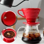 1-4 Cups V60 Coffee Drip Filter Cup Ceramic Coffee Dripper Engine Permanent Quality Over Coffee Maker Separate Stand