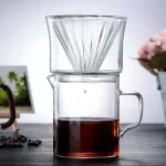 1-2cups Glass Coffee Dripper Engine Style Coffee Drip Filter Cup Permanent Pour Over Coffee Maker With Stand 400ml Cups