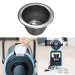 Silver Stainless Steel Refillable Reusable Coffee Capsule Pod For Nespresso Machine Coffee Maker Filter Coffeeware New 1pcs