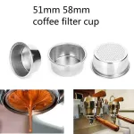 51mm 58mm Breville Delonghi Filter Krups Coffee Filter Cup Not Pressed Filter Basket Coffee Products Accessories