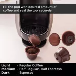 1pcoffee Capsules Filter Cup Refillable Reusable Coffee Capsule Pods for Machines SPOON TEAKETS DOLCI GUSTO