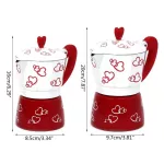 Red Print Coffee Maker Aluminum Alloy Moka Pot Espresso Mocha Latte Filter