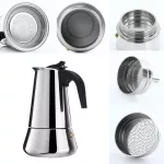 100ml/200ml/300ml/450ml Portable Espresso Coffee Maker Moka Pot Stainless Steel Coffee Brewer Kettle Pot for Pro Barista