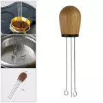 Solid Wood Handle Steel Espresso Tamper Arc-Shaped Stitch Wider Stir Area Leveler Needle Type Powder Distributor