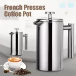 304 Stainless Steel French Presses Coffee Pot Hand-Pour Coffee Maker Appliance Double Screen Tea Pot Coffee
