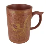 แก้วชงชาเซรามิค 2in1  แก้ว+ กาในตัว ลายมังกรผงาด