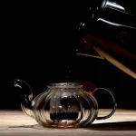 ชุดชงชาแก้วฟังกทอง สไตล์อังกฤษ ขนาด600mL พร้อมจอกแก้ว4ใบ