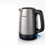 กาต้มน้ำไฟฟ้าอัตโนมััติ วัสดุผลิตมาจากสแตนเลสอย่างดีไม่เป็นสนิม ความจุ จำนวน 1.7 ลิตร สินค้ารับประกันนานสูงสุด 2 ปี Philips HD9350/90
