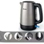 กาต้มน้ำไฟฟ้าอัตโนมััติ วัสดุผลิตมาจากสแตนเลสอย่างดีไม่เป็นสนิม ความจุ จำนวน 1.7 ลิตร สินค้ารับประกันนานสูงสุด 2 ปี Philips HD9350/90