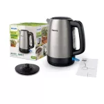 กาต้มน้ำไฟฟ้าอัตโนมััติ วัสดุผลิตมาจากสแตนเลสอย่างดีไม่เป็นสนิม ความจุ จำนวน 1.7 ลิตร สินค้ารับประกันนานสูงสุด 2 ปี Philips HD9350/90