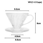 Heat-Resistant Resin V60 Coffee Filter 2/4 Cups Coffee Dripper Glass Drip Filter Funnel Coffee Accessories Barista Tool