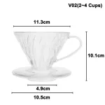 Heat-Resistant Resin V60 Coffee Filter 2/4 Cups Coffee Dripper Glass Drip Filter Funnel Coffee Accessories Barista Tool