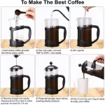 Portable Manual French Press Coffee Pot Glass Coffee Maker Expreso Percolator Tool For Tea Filter Cup Containers
