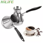 Hilife Butter Melting Coffee Utensils Kitchen Tools European Long Handle Moka Pot Stainless Steel Turkish Coffee Pot