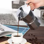 Aluminum Italian Moka Pot Espresso Coffee Kettle Sizes 1 2 4 5 6 9 10 3 Cup 50 100 150 300 450 600ml Percolators Stove