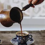 Good Quality Durable Pot Turkish Coffee Pot 320ml Coffee Turkish Copper Coffee Maker With Wooden Handle Handmade