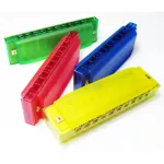 Hohner Harmonic Key C 10 channel HAPPY COLOR HARP - Blue Harmonica Key C, Mount Oce