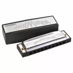 Hohner Harmonic Hot Metal / 10, D Harmonica Key D, Mount Academy + Free Case & Online Course
