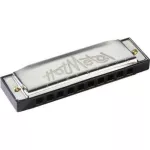 Hohner Hot Metal Harmonic Key F 10 channel Harmonica Key F, Mount Ice + Free Case & Online