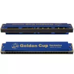 Golden Cup JH024-1 Harmonic 24 Channel 2 C 24 Double Holes Harmonica + Free Plastic Box