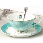 Romantic Europe Coffee Cup Saucer Set Creative Ceramic Cup Advanced Valentine Flower Tea Teacup