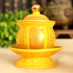 Ancient Sacred Lotus Holy Water Cup Bright-Coloured Yellow Red Dragon Empaistic Pure Water Cup Set  Supplier