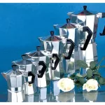 Feic 1pc Aluminum Moka Pot Bialetti Style 1-12 Cups Maker Coffee Pot For Gas Stove Cookern For Barista