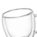 2pcs/set Double Wall Glass Coffee Tea Cup Heat-Resistant Double Glass Handle Coffee Cup Transparent Mug
