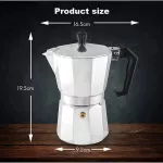 Moka Pot 300ml 6 Cup Stove Espresso Maker With Free Stainless Steel Coffee Clip Spoon Aluminum Silver
