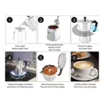 Moka Pot 300ml 6 Cup Stove Espresso Maker With Free Stainless Steel Coffee Clip Spoon Aluminum Silver