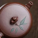 150cc Chinese Yixing Zisha Purple Clay Handmade Zhugu Teapot Bamboo Overlay Tea Pot ZiNi