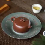 150cc Chinese Yixing Zisha Purple Clay Handmade Zhugu Teapot Bamboo Overlay Tea Pot ZiNi