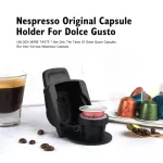 Icafilas Coffee Capsule Converter For Dolce Gusto Machine Mini Me For Nespresso Capsule Rich Crema Pod Holder